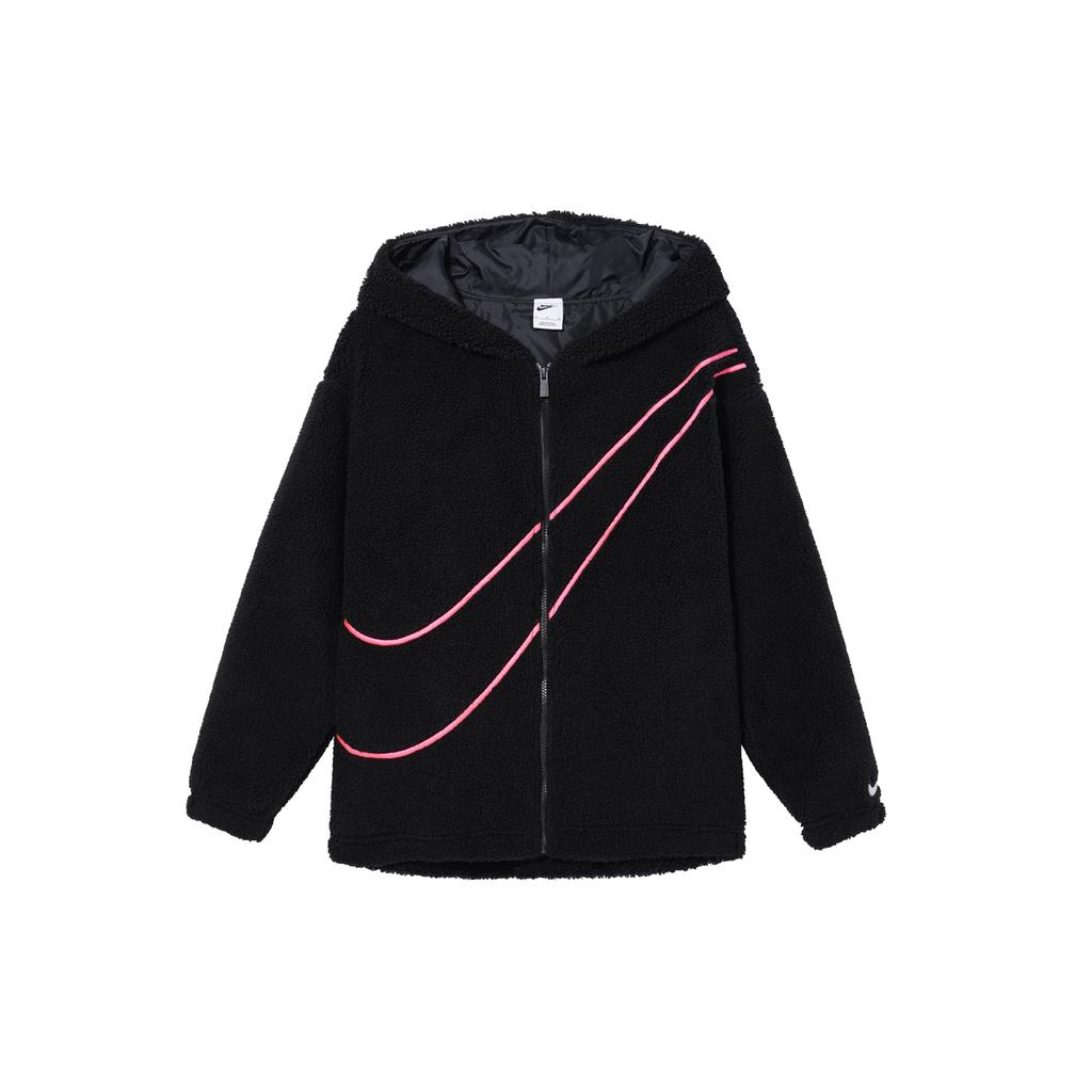 New Nike Dragon New Year's Collection SPORTSWEAR Velvet feel Coat Women's Black FZ6536-010