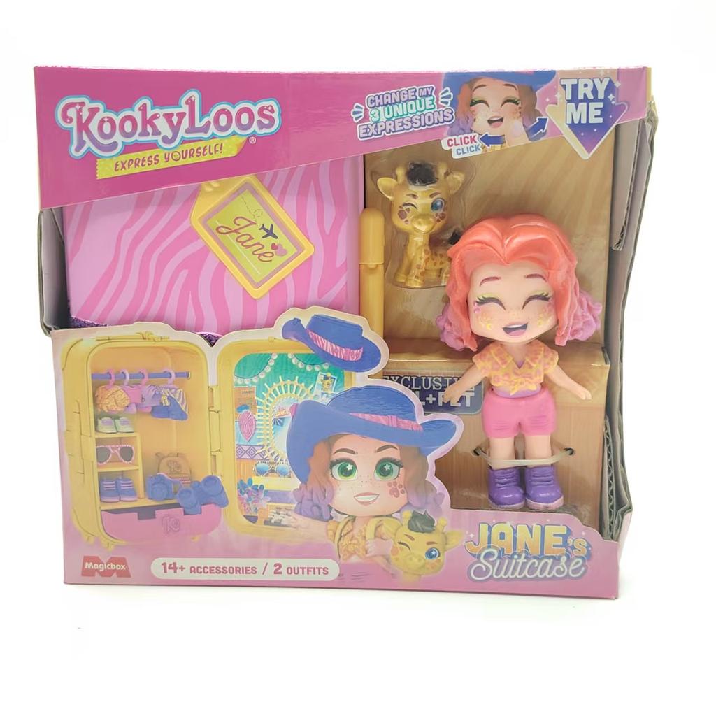 Kookyloos Suitcase Dolls Express Yourself Doll Collection Change Expressions Outfits Headband Plus Dog Pet Girls Surprise Birth Date Present