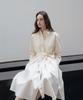 YOUNESS Ivory Tuck Pleated Shirt Dress