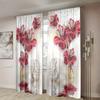 2 Pieces, Beautiful Flower Swan Print Semi Blackout Curtains - Pole Pockets - Bedroom, Living Room, and Other Home Decorations