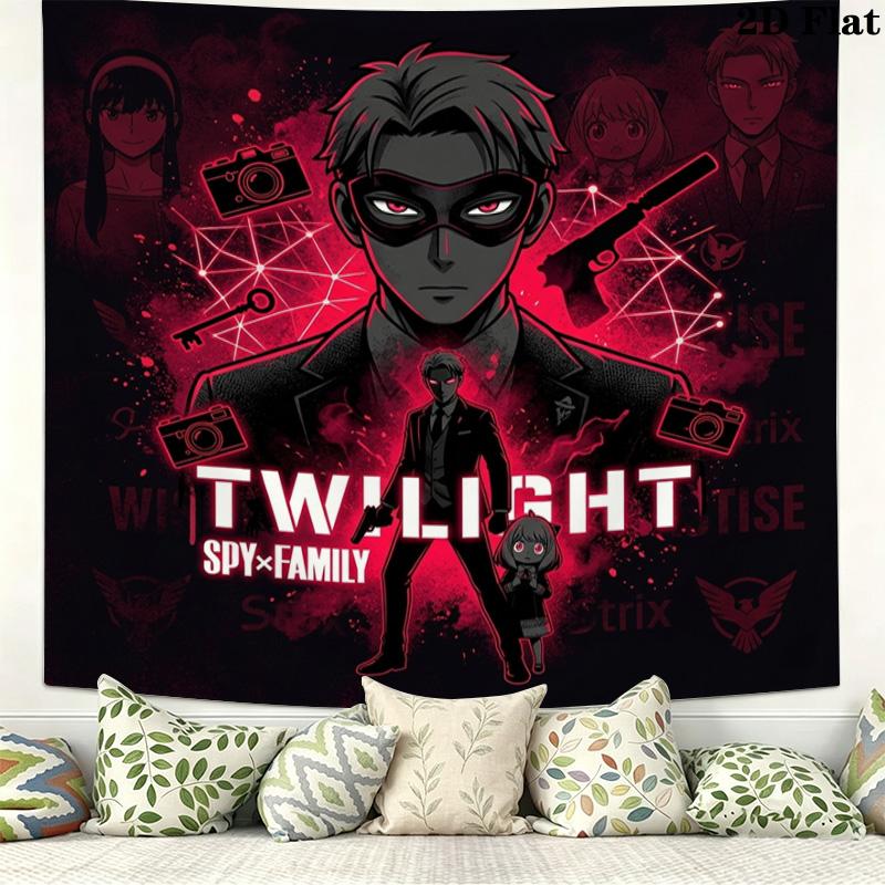 Spy Family Wall Tapestry Aesthetic Wall Hanging Printed Fabric Blanket Decorative Tapestries For Bedroom Living Room Home Decor