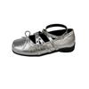 The owner's own version~ Red cross-strap bow small single shoes women's new shallow rivet flat-soled ballet shoes