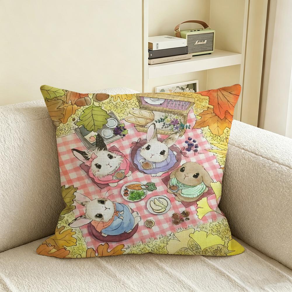 L-Longlegsart Cushion Cover Natural Linen Pillowcase Set, All-In-One Decor For Sofa, Bedroom & Chair