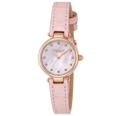 Hayley Mother of Pearl Pink Dial Pink Leather Strap Watch for Women - 14503537