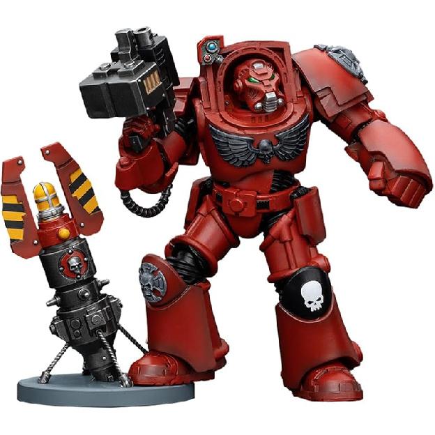 JOYTOY 1/18 Warhammer 40,000 Blood Angels Terminator Squad Terminator with Assault Cannon Collection Model Birthday Gift 5.63 inch Blood Angels Terminator S