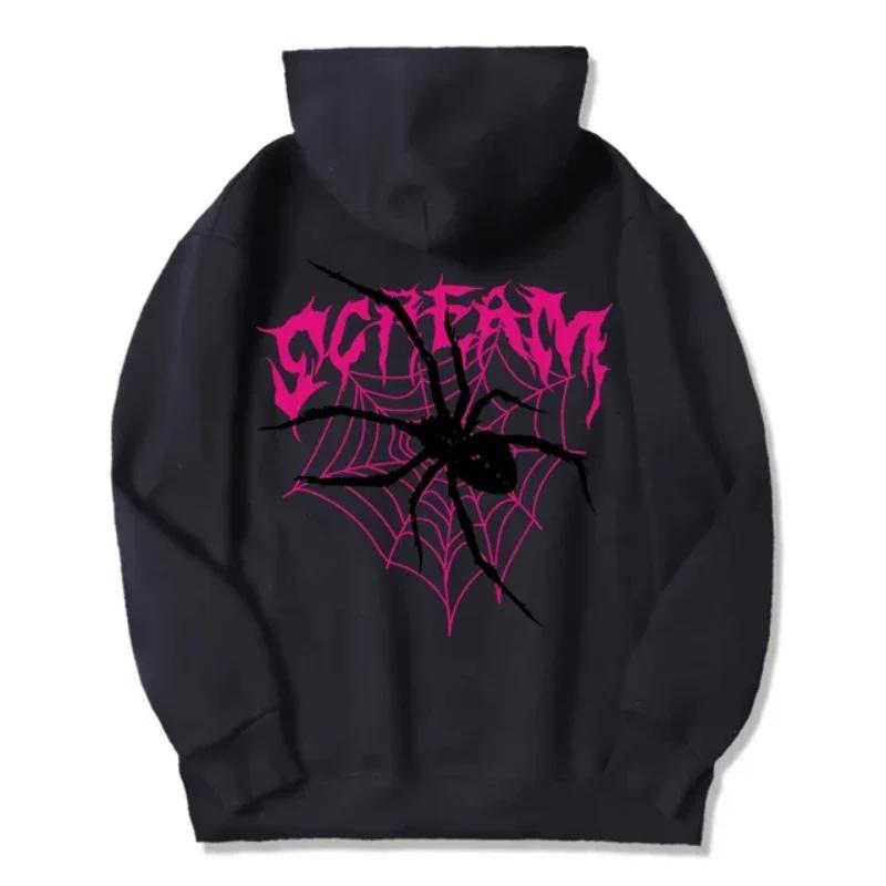 

2024 Fashion Loose Clothing Scream Spider and Spider Web Printed Women s Hoodie Harajuku Hoodie Comfortable Sweatshirt 3XL