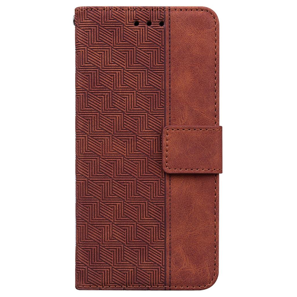 For Motorola Edge 60 5G/60 Fusion 5G Case Geometry Pattern Leather Wallet Phone Cover with Wrist Strap