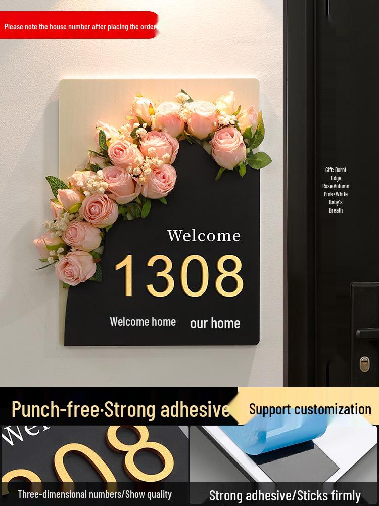 DIY House Number Plate - Stylish Entrance Decor for Homes and Hotels