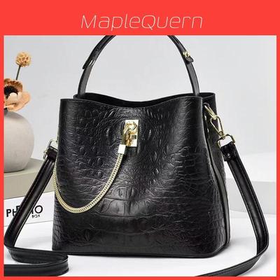 Pu Material Tote Bag For Women With Crocodile Pattern And Zipper Closure For Daily Use