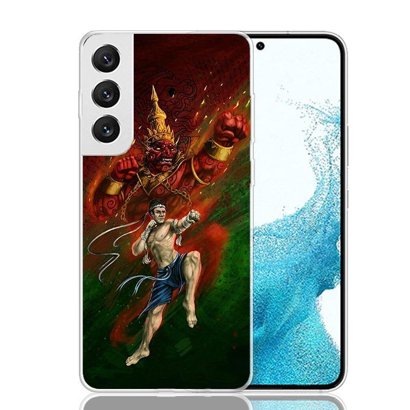 

Muay Thai Fight Boxing Phone Case For Samsung Galaxy S26 Ultra S23 S24 S25 Edge S20 FE S21 S22 Plus Soft Print Shell Cover Funda Samsung S24 FE