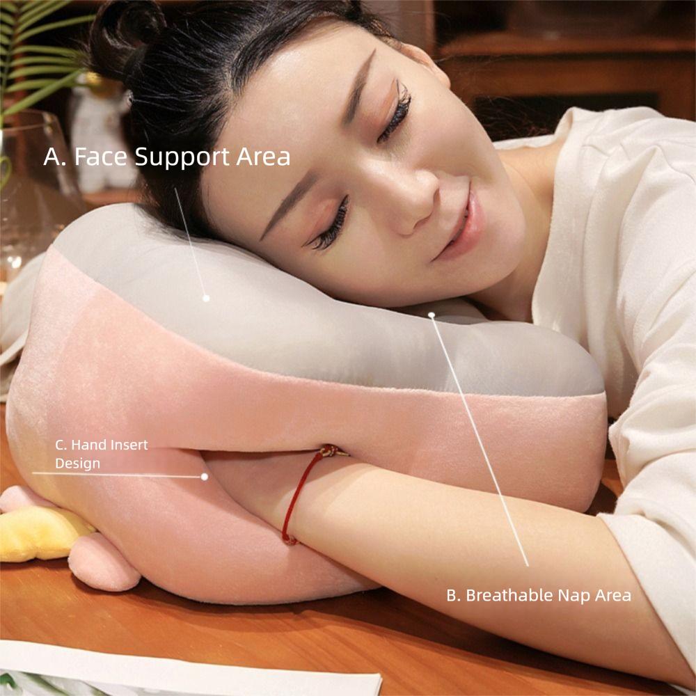 Plush&Ice Silk Capybara Office Nap Pillow Super Soft Capybara Neck Pillow School