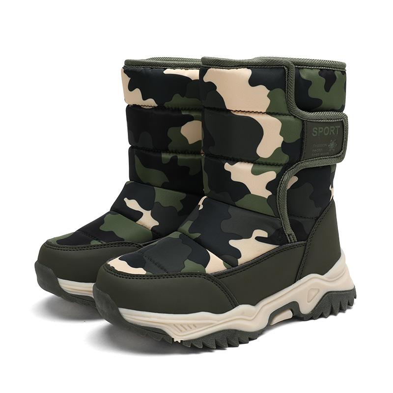 Kids Winter Boots Fashion Convenient Outdoor Thick Sole with Plush Insulation Boy's Snow Boots High Top Cotton Shoes