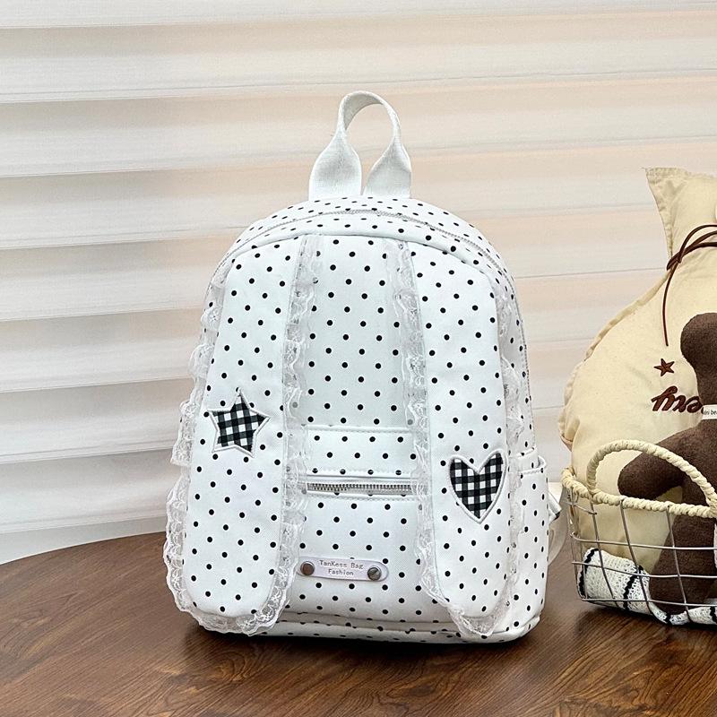 Cute Polka Dot Lop Ear Bunny Backpack 2026 Spring Summer Student Schoolbag Casual Daily Travel Shoulder Bag