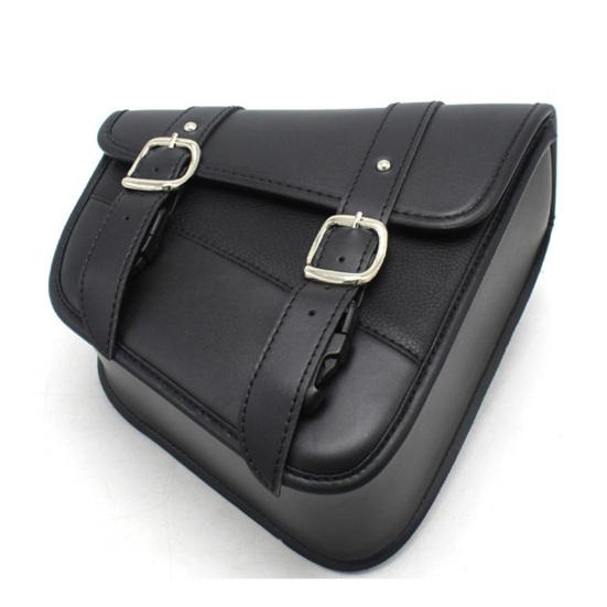 Motorcycle Swingarm Bag Waterproof Faux Leather Adjustable Strap Large Capacity Universal Triangulated Motorbike Saddlebag Swing Arm Organizer