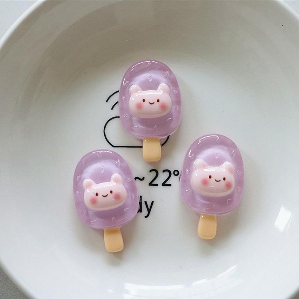 10PCS Cartoon Rabbit Ice Cream Cake Resin Decoration Crafts Cabochon Scrapbooking Fit Phone Decor Embellishments DIY Accessories