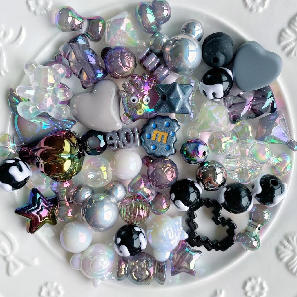 25/50/100g Cute Random Mixed Plastic Acrylic Beads For DIY Necklace Bracelet Cellphone Strap Jewelry Craft Making Accessories