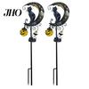 Hanging Pumpkin Halloween Decor Solar Garden Stake Light, Metal Black Cat & Moon Waterproof Crescent Pathway Lights Decorations for Lawn Patio