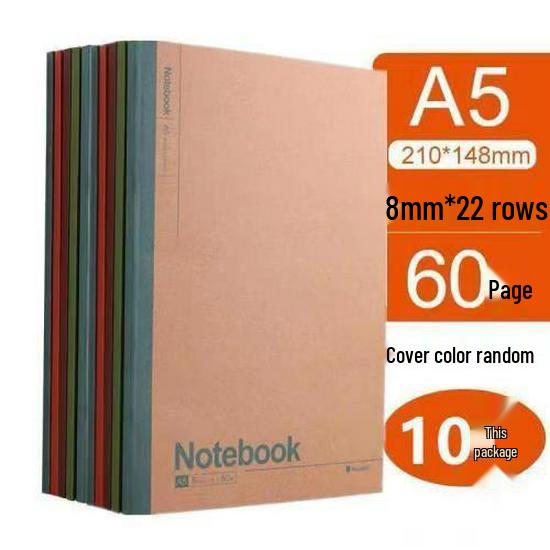 Quaderno per Studenti Kraft, Piatto, Copertina Morbida, Spesso A5/B5