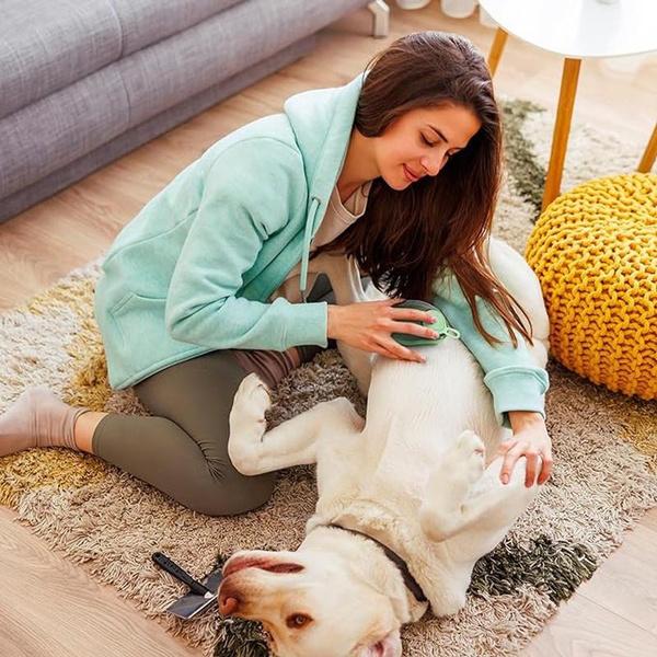 2 Buc. Perie de Masaj pentru Baie și Toaletare Animale de Companie cu Distribuitor de Săpun și Șampon, Peri Moi din Silicon pentru Câini și Pisici cu Păr Lung Scurt