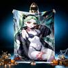 [Anime Demon Girl Portrait Blanket] Creative Blanket for Women Men Family Friend On Birthday Mothers Fathers Day Valentines Day