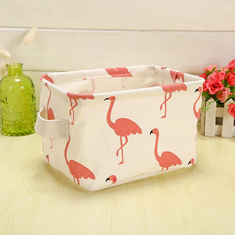 Fabric Cotton Linen Storage Small Square Box Desktop Debris Storage Basket Storage and Sorting Portable Storage Basket Storage Basket