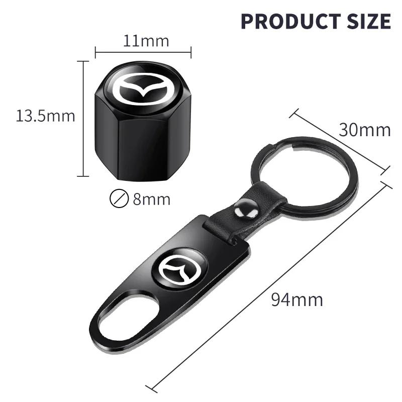 Znak na auto Čepička ventilku pneumatiky kola auta S kroužkem na klíče Pro Mazda MS 3 6 2 5 Axela Atenza Demio CX3 CX5 MX3 MX5 Speed