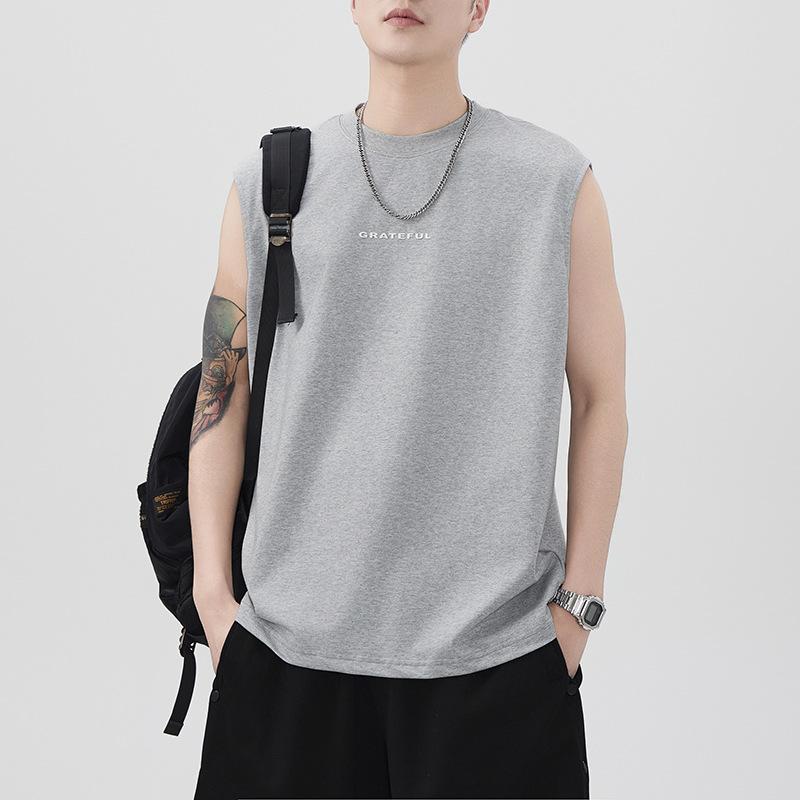 

Updated Summer Printed Vest Gentlemen s Japanese Everyday Fitness Activities Oversized Short-sleeved T-shirt Sleeveless Vest High Quality S