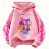 New cartoon hooded sweatshirt, suitable for both men and women, warm purple children's top, fashionable casual children's