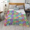 Colorful Hippo Blanket Soft Comfy Flannel Blankets Fluffy Queen Plush Throw Twin Cozy Outdoor Picnic Living Room Travel Couch Small (50 In X 40 In)