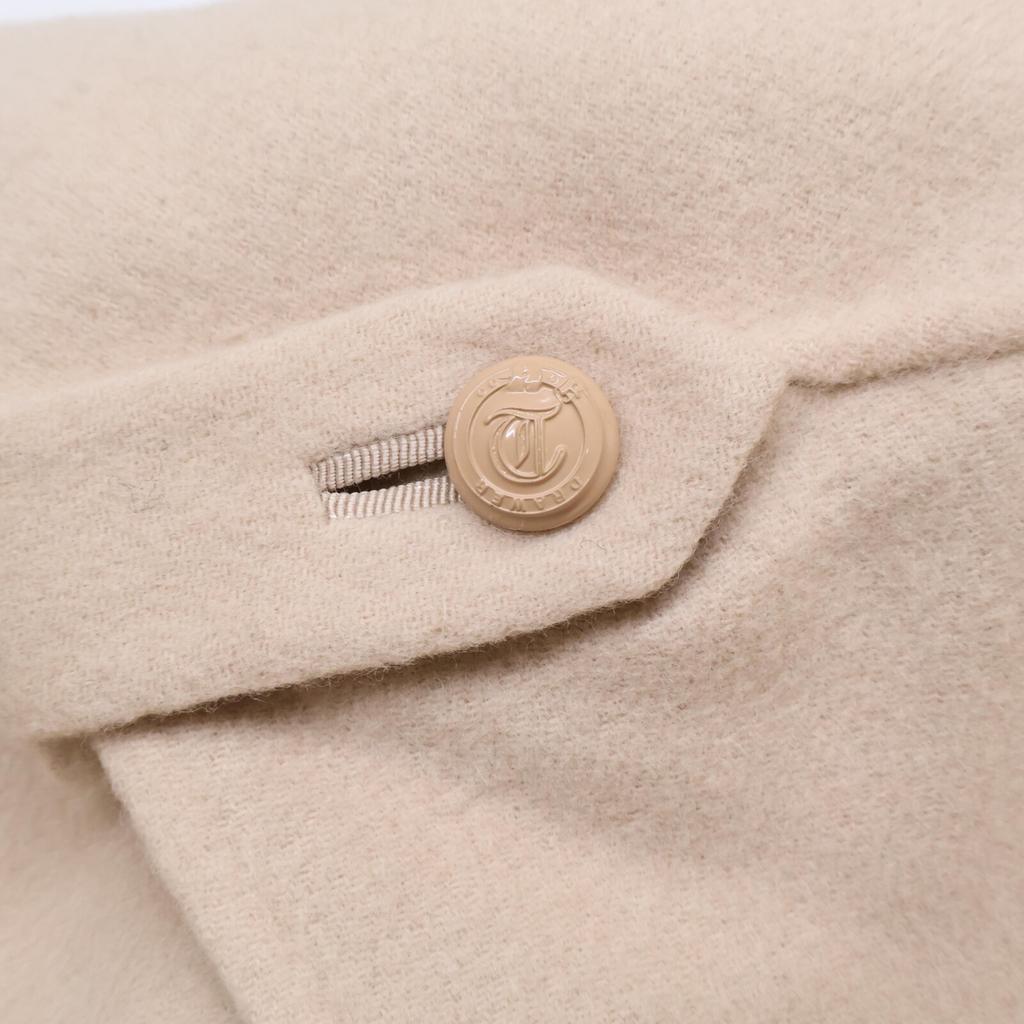 DRAWER 22AW 6525-299-0823 PRE1 Wool Reversible Fur Cape Coat 38 beigeUsed