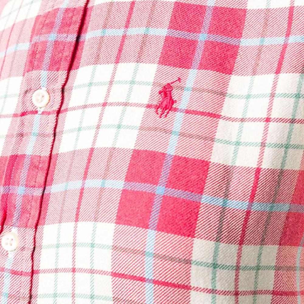 Polo Ralph Lauren Plaid Flannel Shirt Women Tops Red 211801083-002