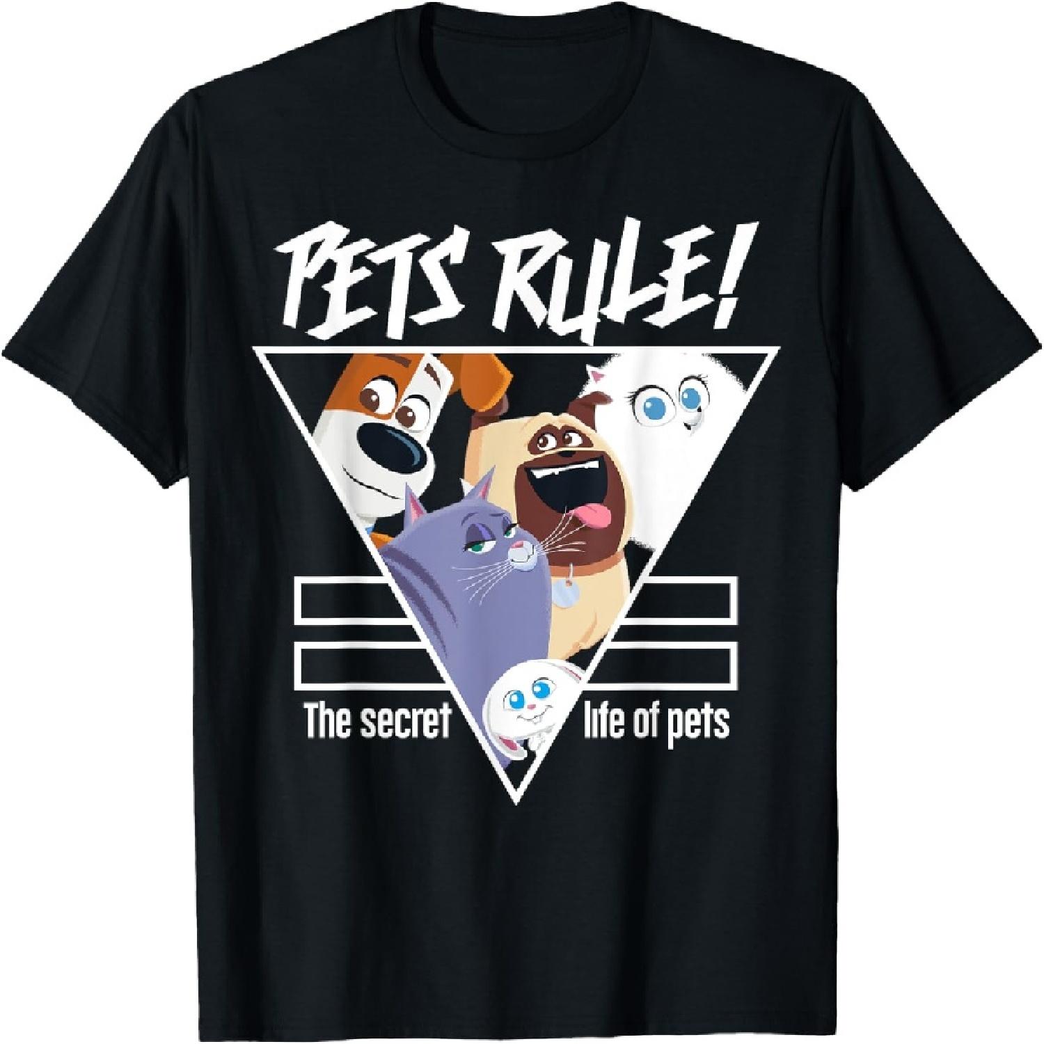 

Pet T-Shirt, Kids_Unisex, Unisex-Adults, Boys, Short Sleeve, Black, Small, Classic Fit, Cotton Blend XXXXXL різнокольоровий