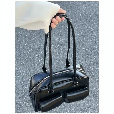 Bolso de Bolos de Cuero, Bolso de Hombro Multibolsillo, Bolso de Mano para Viajero, Bolso de Hombro