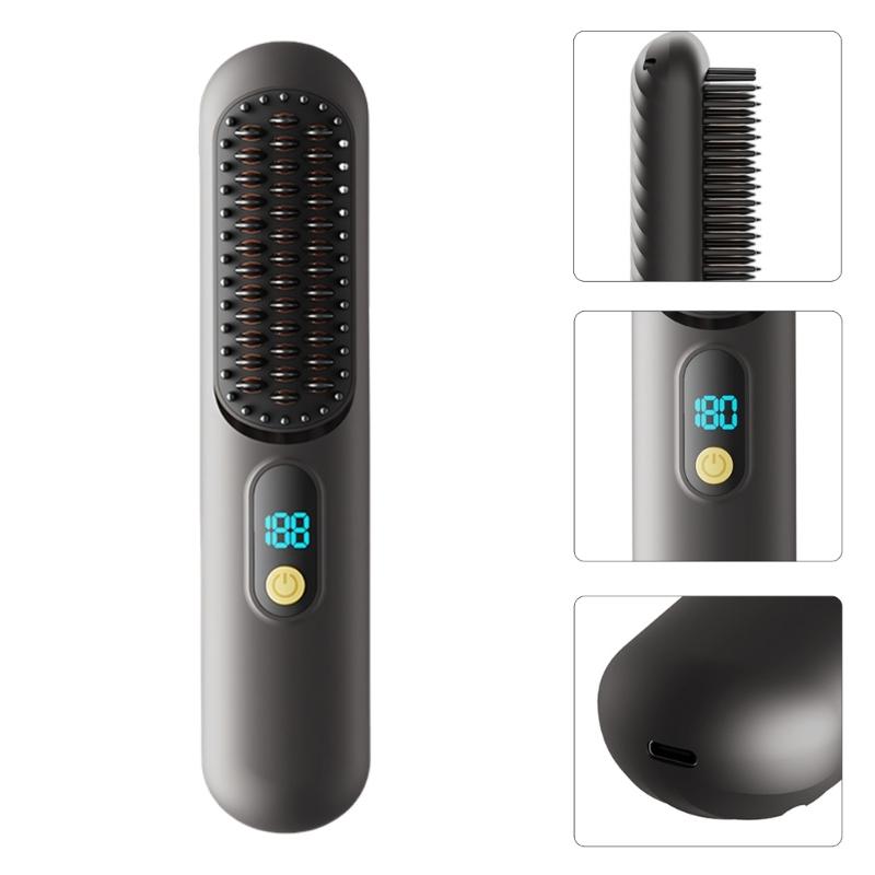 Ionic Charging Hair Styling Comb With Fast Heat Up ABS Materials Anti Burn Shield For Home And Travel Use