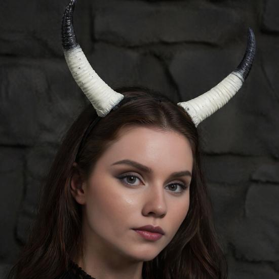Accesorio para el Cabello con Cuernos Desmontables, Diadema de Cabeza de Carnero para Halloween, Tocado de Diablo para Peinado Gótico, Fiesta de Carnaval, Accesorio de Cosplay para Festival,