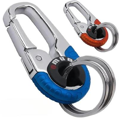 Durable Keychain Hook Stainless Steel Buckle Outdoor Carabiner Climbing Tool Double Ring Car Fishing Keyring