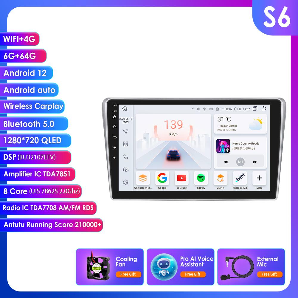 Hizpo 2din Android Autoradio for Toyota Avensis T25 2002-2008 Car Radio Multimedia Video Player GPS Navi Head Unit Carplay Auto 4G SWC RDS  FM DVR Cam
