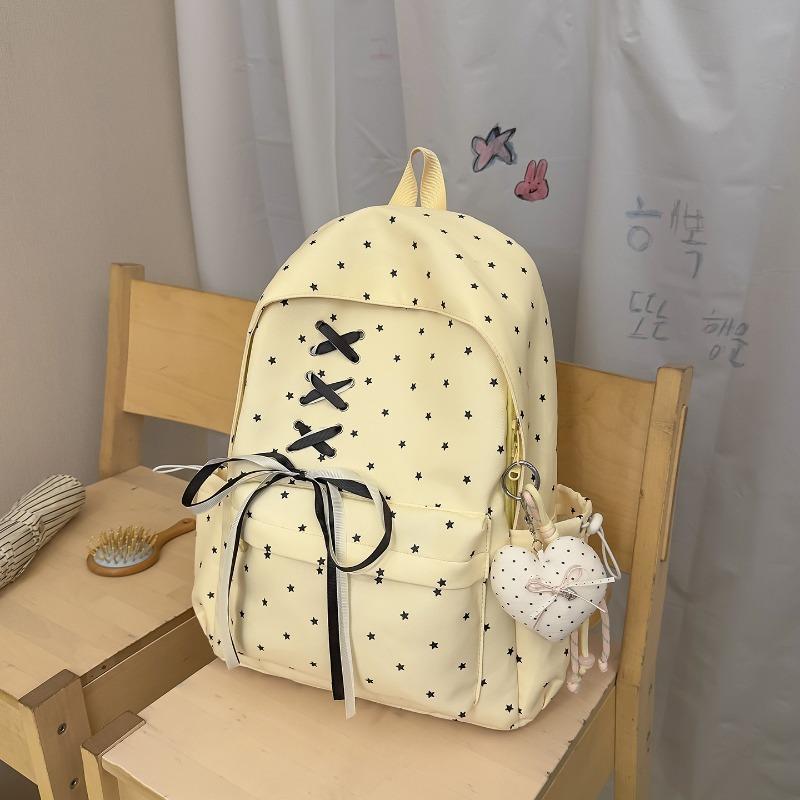 Atmosfera a cuore da ragazza zaino scuola ragazze medie design di nicchia pois nuovo zaino donne viaggio leggero
