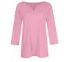 2025 Women's V-Neck 7-Point Sleeve Solid Color T-Shirt