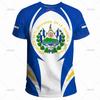 El Salvador Flag National Emblem 3D Print T Shirts Streetwear Harajuku Men Women Casual Sportswear O Neck Short Sleeve T-shirt