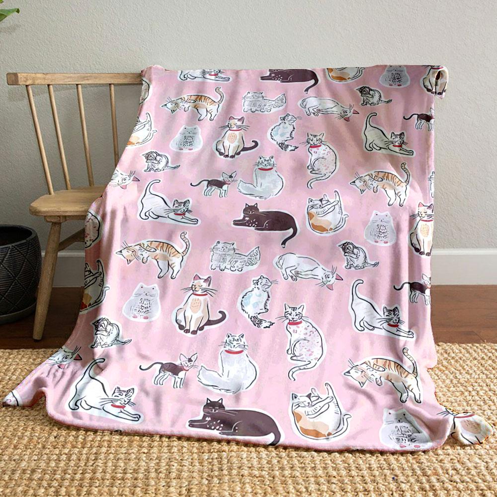 

Cute Cat Pattern Blanket bedroom Blanket for Livingroom Couch lunch break Soft throw for Friend s festival Gift 80cm x 120cm