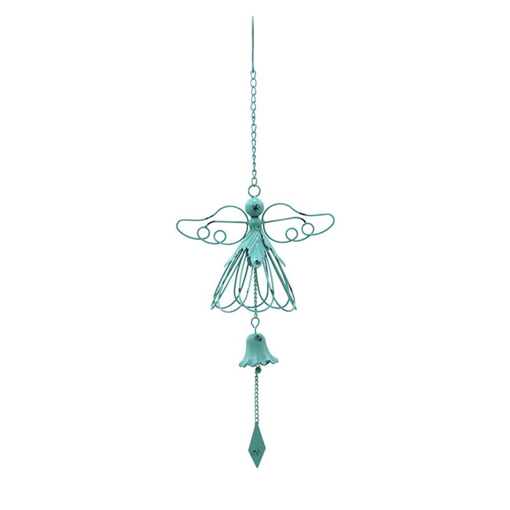 Wrought Iron Cute-Angel Wind Chimes Personalized Home Pendant  Delicate Craft Pendant,for Garden Patios Balcony Decor