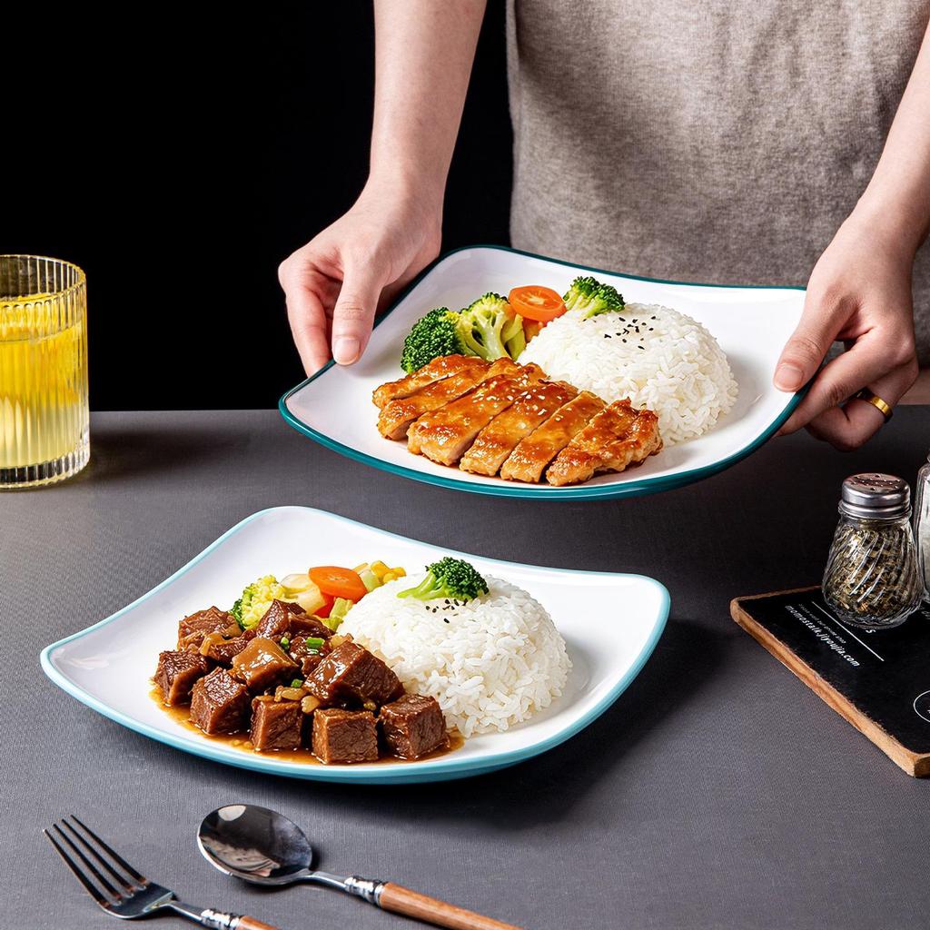 White Melamine Rectangular Banquet Plate - Large Size for Hotel Tableware, Perfect for Steamed Fish and Creative Stir-fry Dishes
