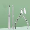 3Pcs/set Professional Nail Cuticle Trimmer and Pusher - Ergonomic Stainless Steel Dead Skin Scissor Nipper Tool for Home Use