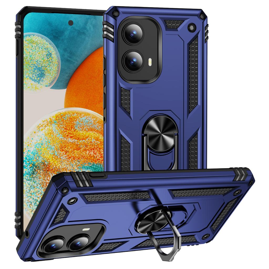 For Motorola Edge (2024) 5G Case PC+TPU Phone Cover with Rotary Ring Kickstand