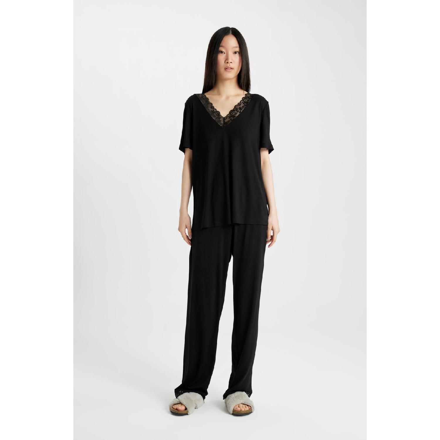 

Fall In Love Regular Fit Short Sleeve 2-piece Viscose Suit D0922axns M чорний