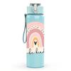 1PC Blessed Pastel Rainbow Arch Text Print 750ml Color Plastic Sports Water Bottle Leakproof Flip Straw Lid Suitable for Sports Office Home Use