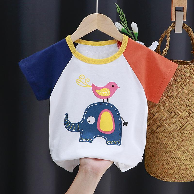 Cute Cotton Short-sleeved T-shirt Tops Children's Clothing Baby Clothes Cartoon