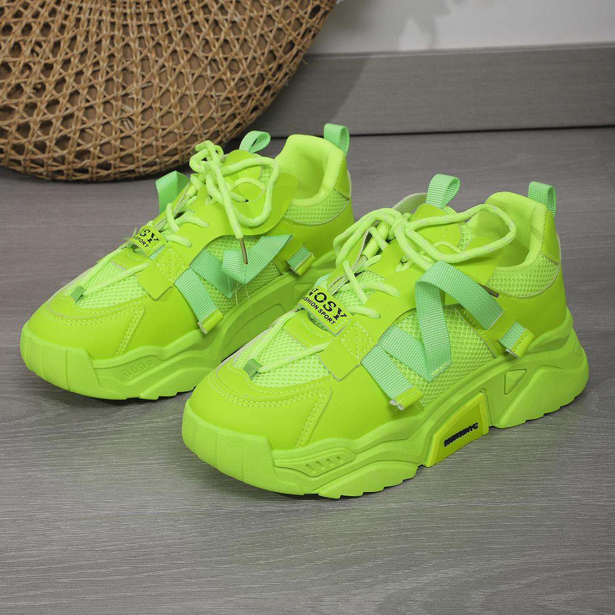 

Модные весенние женские кроссовки зеленые кроссовки на платформе толстая подошва спортивная обувь модные роскошные массивные кроссовки теннисные слипоны повседневная обувь 36 зелёный