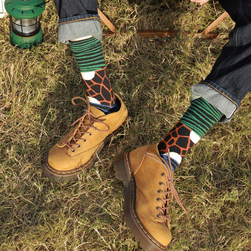 Winter and Autumn Leopard Print Fashion Short Socks for Ladies - Outdoor Anti-Slip and Anti-Odor Colorful Leggings - Mid-Calf Socks